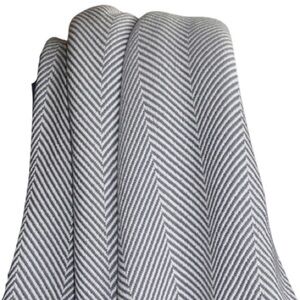 𝅺NWT A Soft Idea Nantucket Herringbone Gray White Cotton Throw Knotted Fringe
